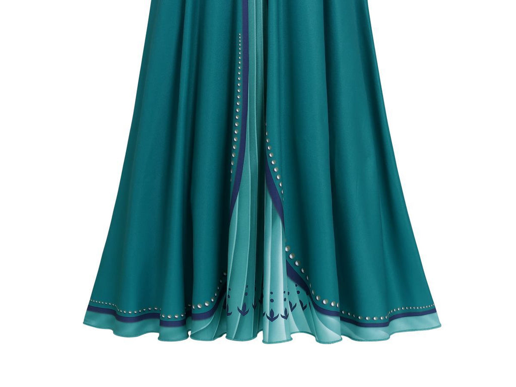 Frozen 2 Anna Costume Set Girl Dress Cape Cosplay Party Holiday Halloween