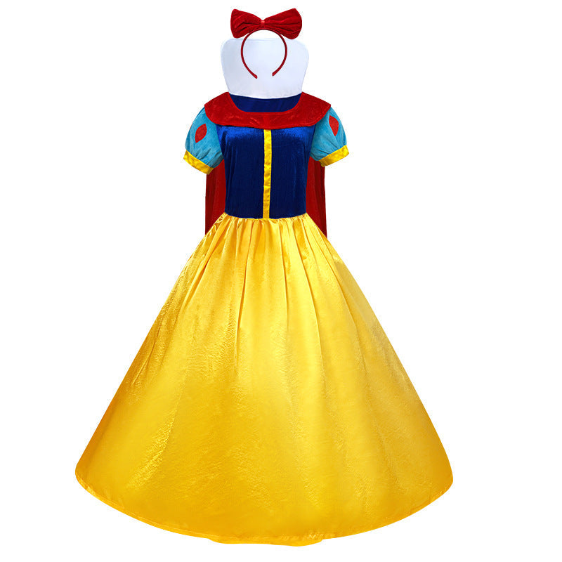Snow White Costume Woman Cosplay Halloween With Cape