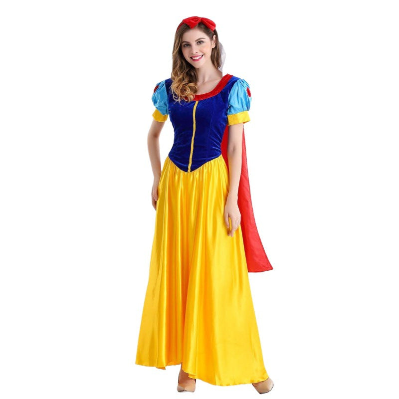 Snow White Costume Woman Cosplay Halloween With Cape