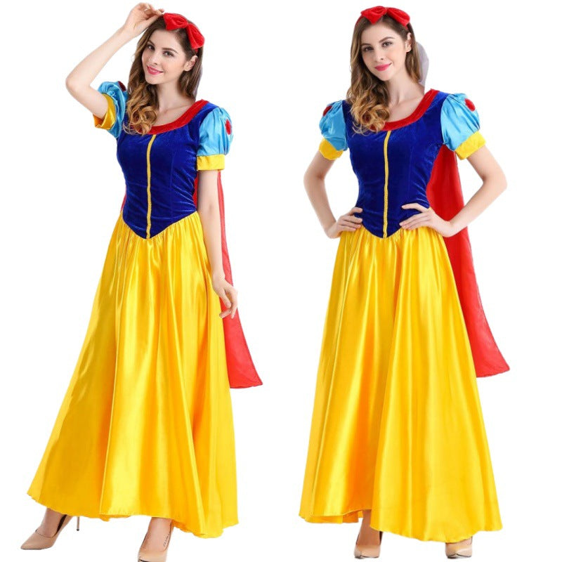 Snow White Costume Woman Cosplay Halloween With Cape