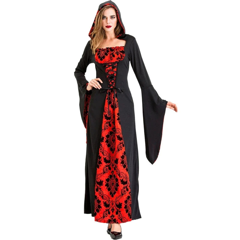 Women's Halloween Witch Costume Gothic Vampire Adult Cosplay Dress