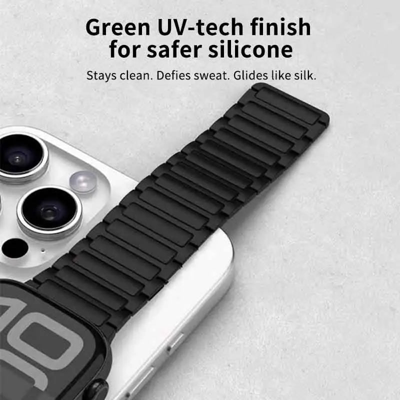 Silicone magnetic loop watch band