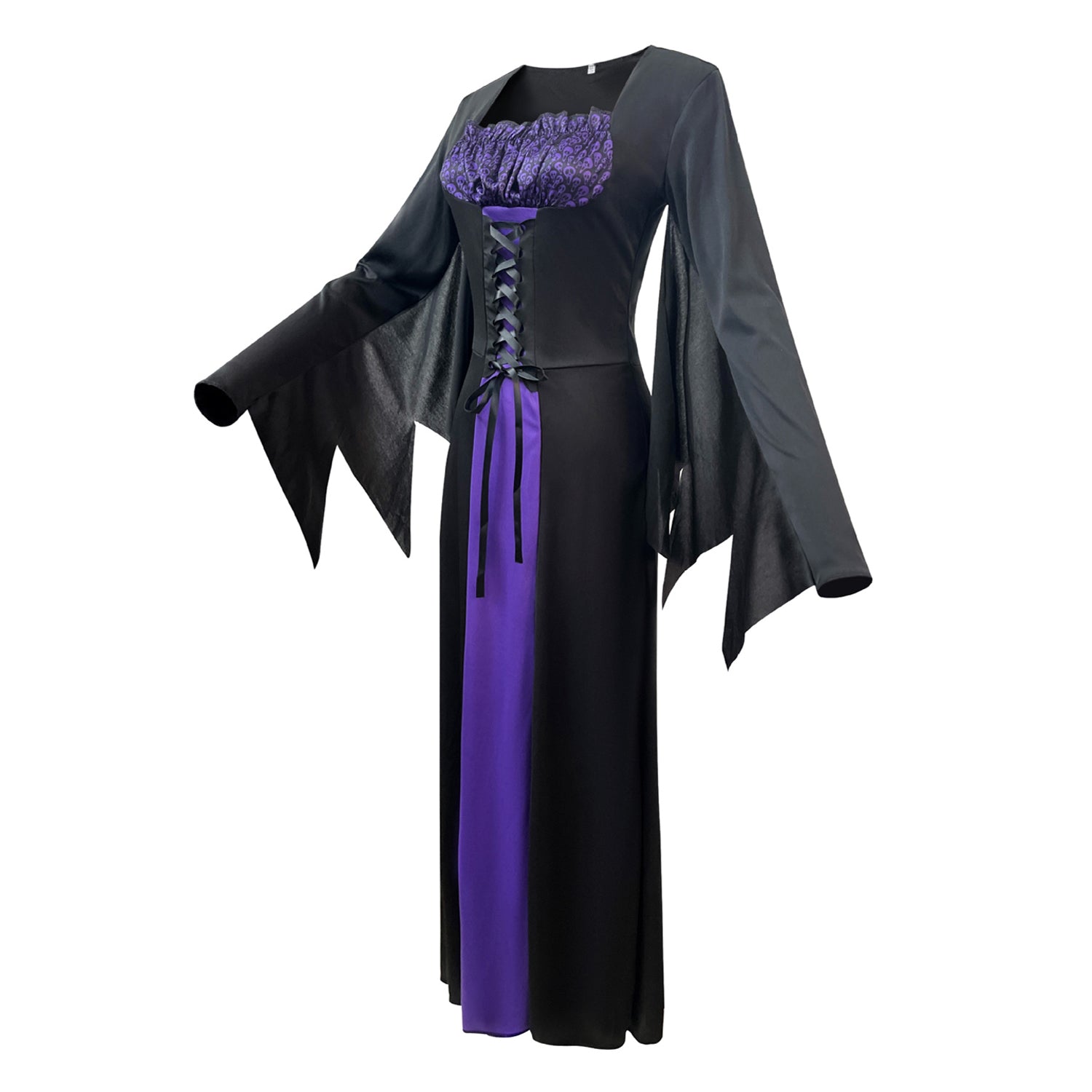 Women's Halloween Wicked Witch Costume With Hat Adult Cosplay Dress
