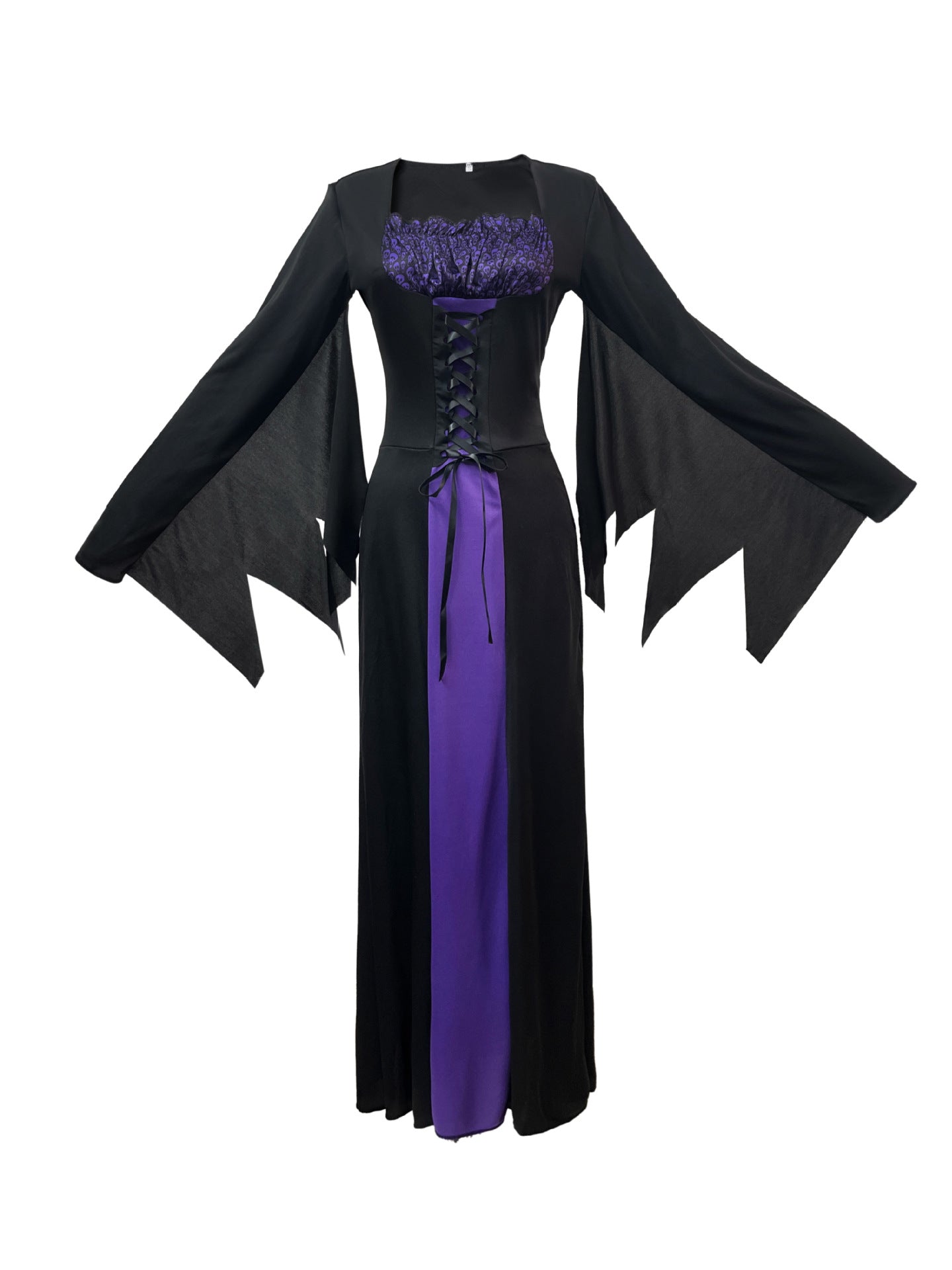 Women's Halloween Wicked Witch Costume With Hat Adult Cosplay Dress