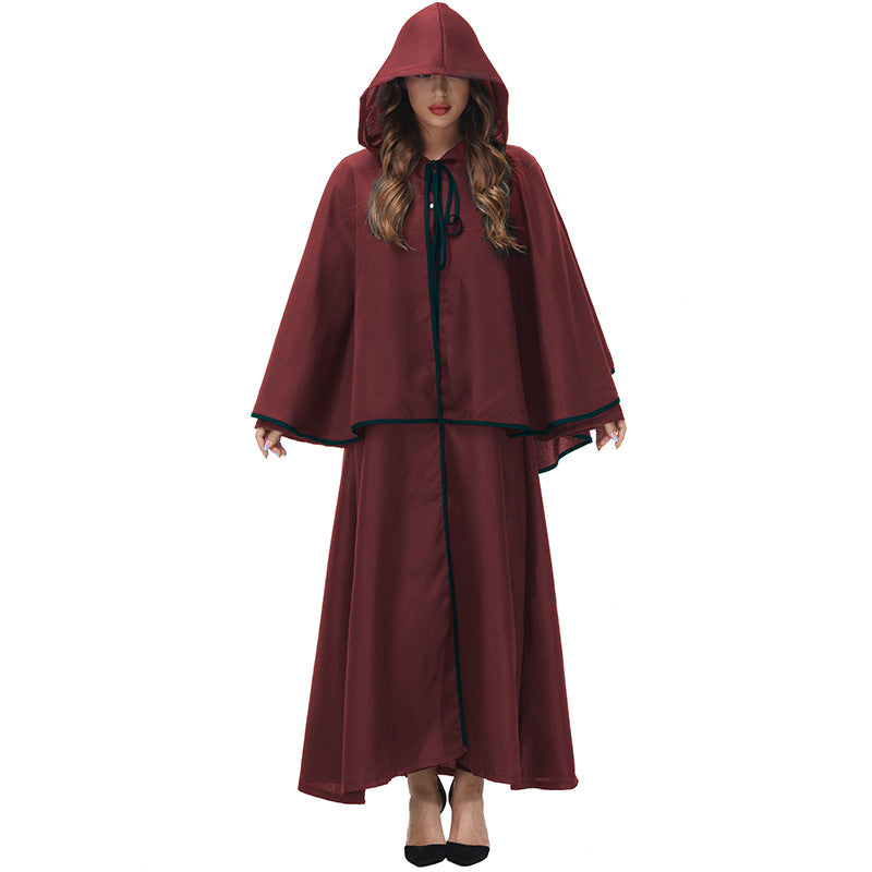 Witch Hooded Dress Costume Woman Cosplay Halloween