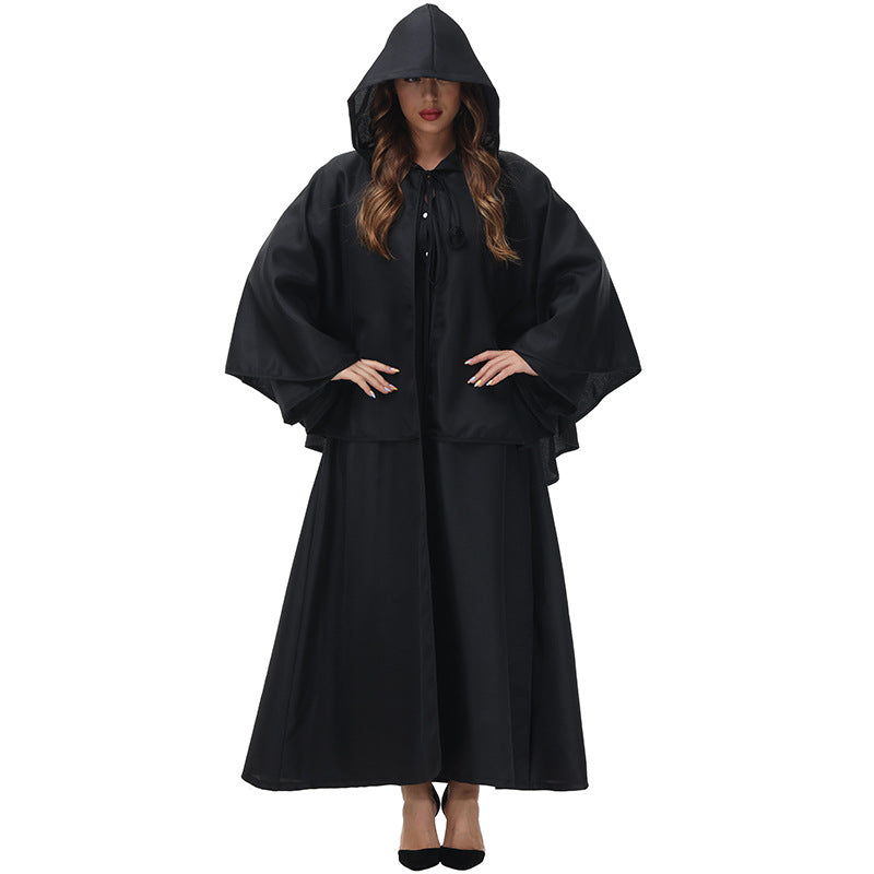 Witch Hooded Dress Costume Woman Cosplay Halloween