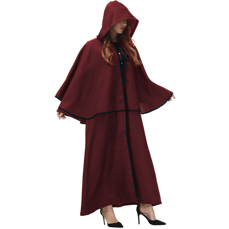 Witch Hooded Dress Costume Woman Cosplay Halloween