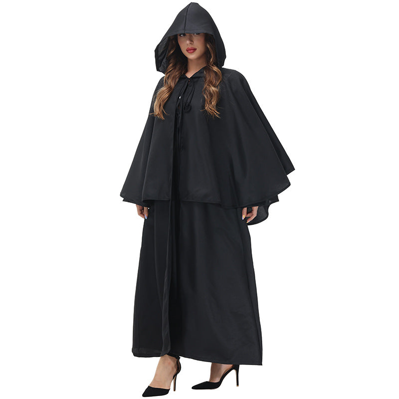Witch Hooded Dress Costume Woman Cosplay Halloween