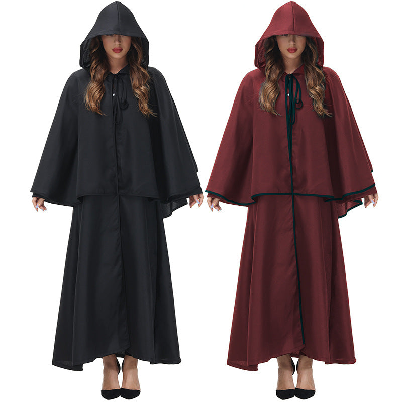 Witch Hooded Dress Costume Woman Cosplay Halloween