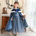 Frozen Fur Princess Hooded Cape Cloak Elsa costume for Girl Dress Up Cosplay Holiday