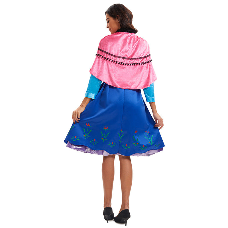 Frozen 2 Anna Costume Woman Cosplay Princess Dresses With Cape