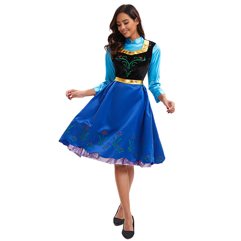 Frozen 2 Anna Costume Woman Cosplay Princess Dresses With Cape