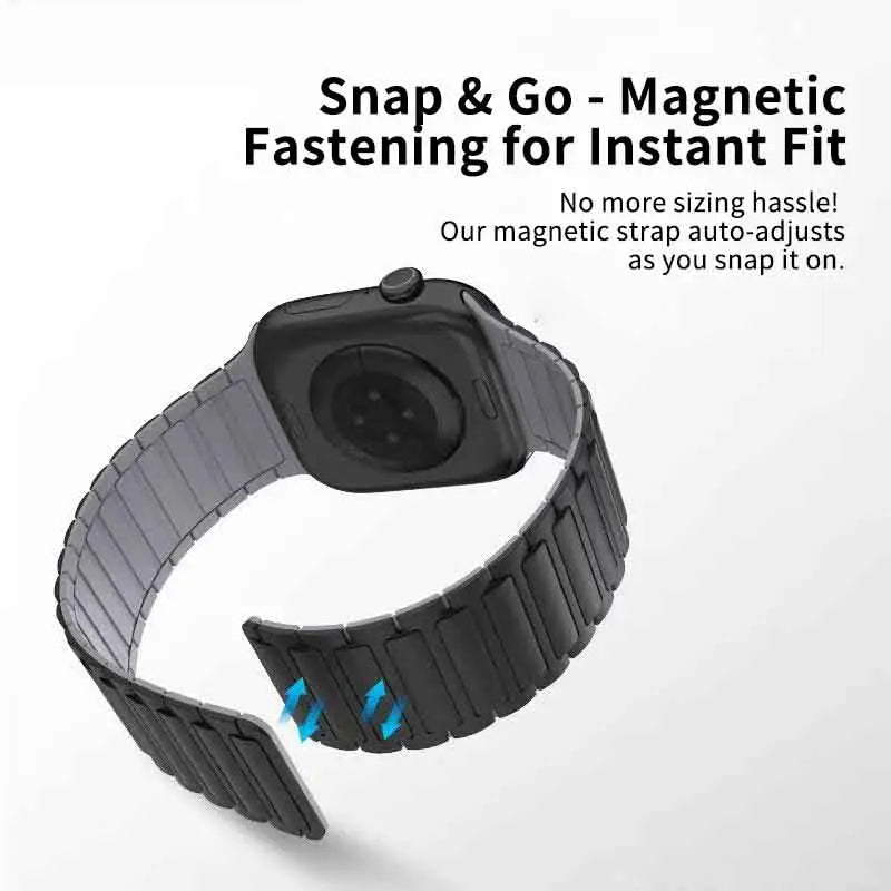 Silicone magnetic loop watch band