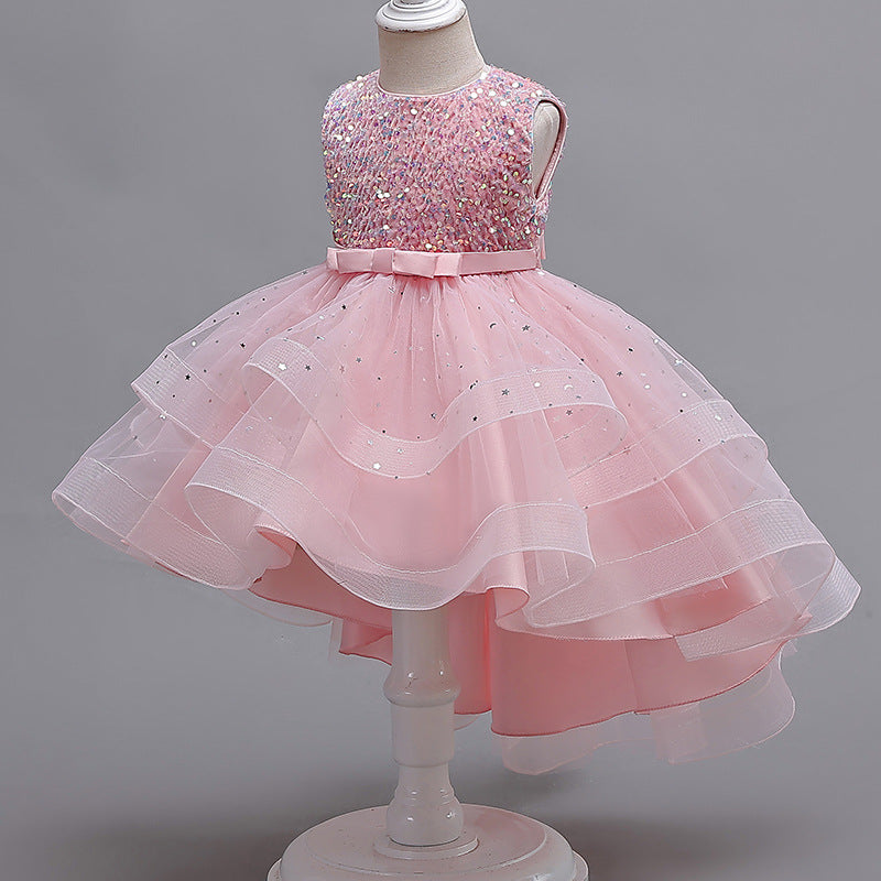 Wedding Dress Lace Sequin Flower Girl Dress Sequins Princess Dress Birthday Costume Party Holiday