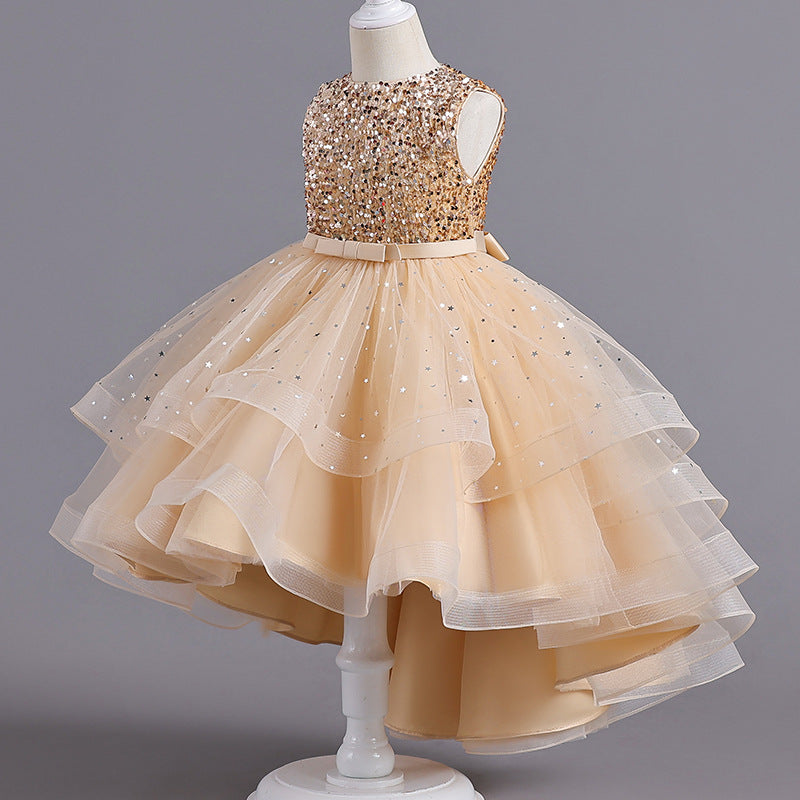 Wedding Dress Lace Sequin Flower Girl Dress Sequins Princess Dress Birthday Costume Party Holiday