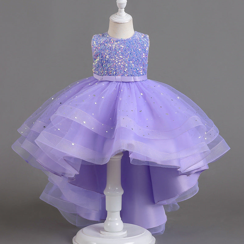 Wedding Dress Lace Sequin Flower Girl Dress Sequins Princess Dress Birthday Costume Party Holiday