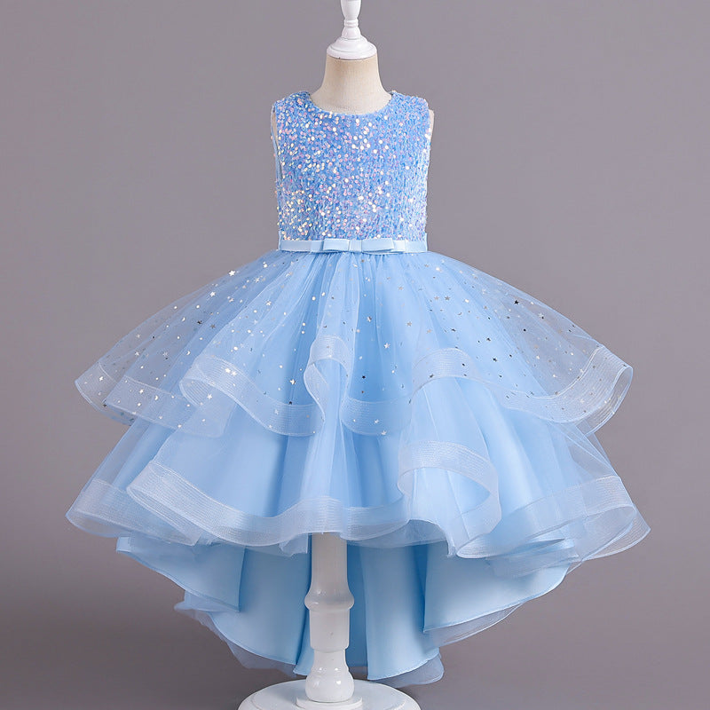 Wedding Dress Lace Sequin Flower Girl Dress Sequins Princess Dress Birthday Costume Party Holiday