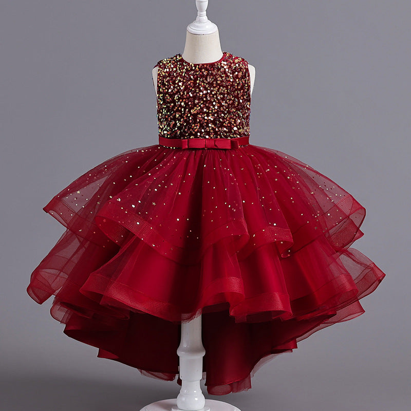 Wedding Dress Lace Sequin Flower Girl Dress Sequins Princess Dress Birthday Costume Party Holiday