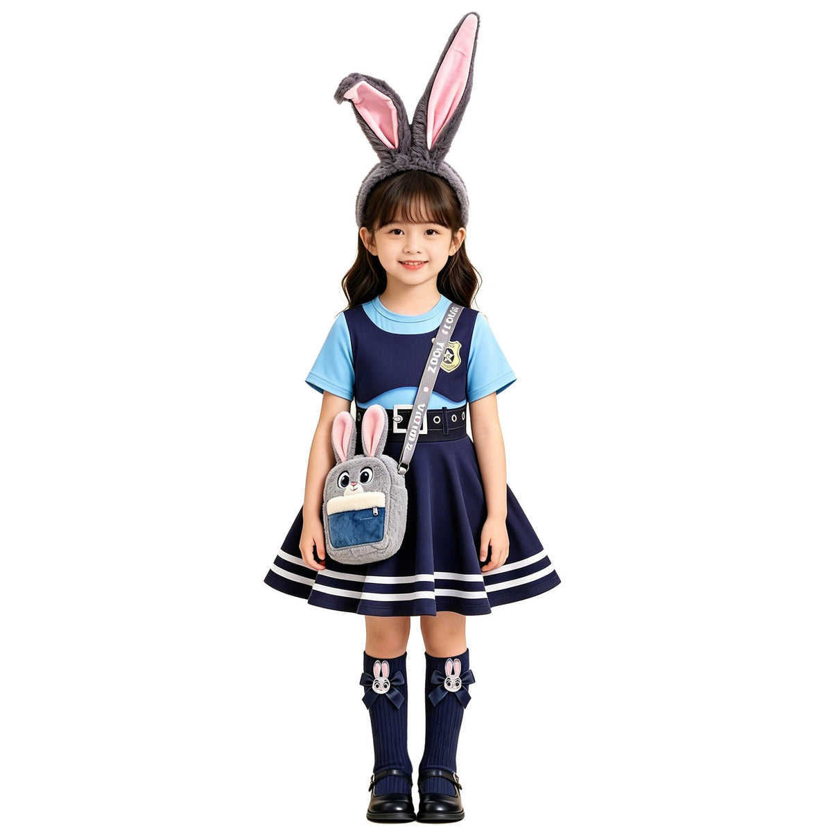 Zootopia 2 Judy Hopps  Girl Dress Costume Bunny Officer Set Cosplay For Girl
