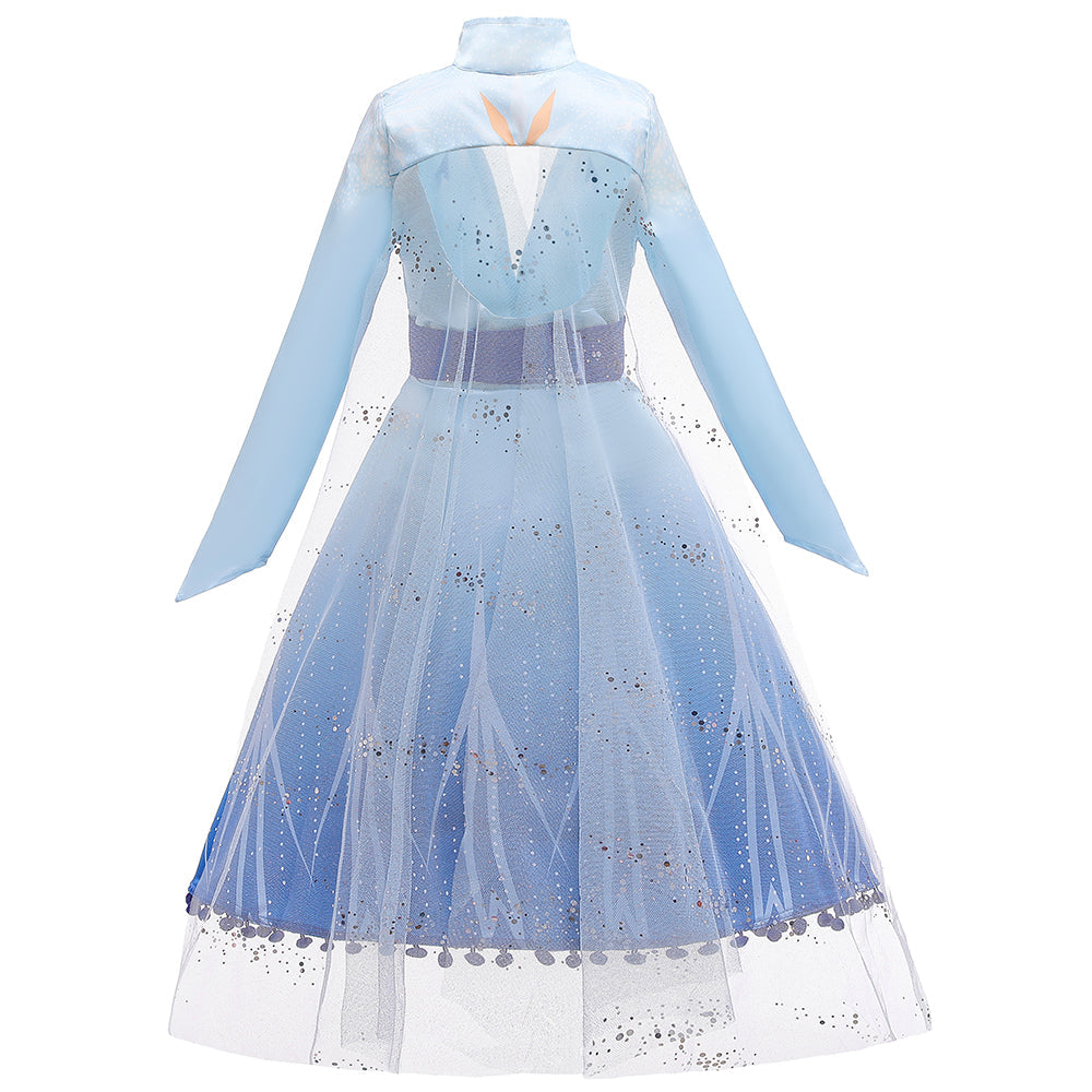 Frozen 2 Kids Girl Elsa Costume Dresses Blue Pants Coat Outfit For Party Holiday