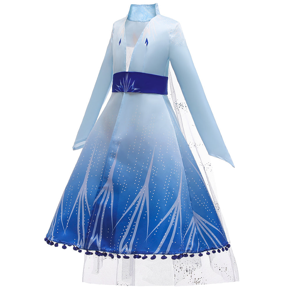 Frozen 2 Kids Girl Elsa Costume Dresses Blue Pants Coat Outfit For Party Holiday