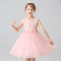 Pearl Wedding Dress Lace Bow Flower Girl Dress Princess Dress Birthday Costume Party Holiday