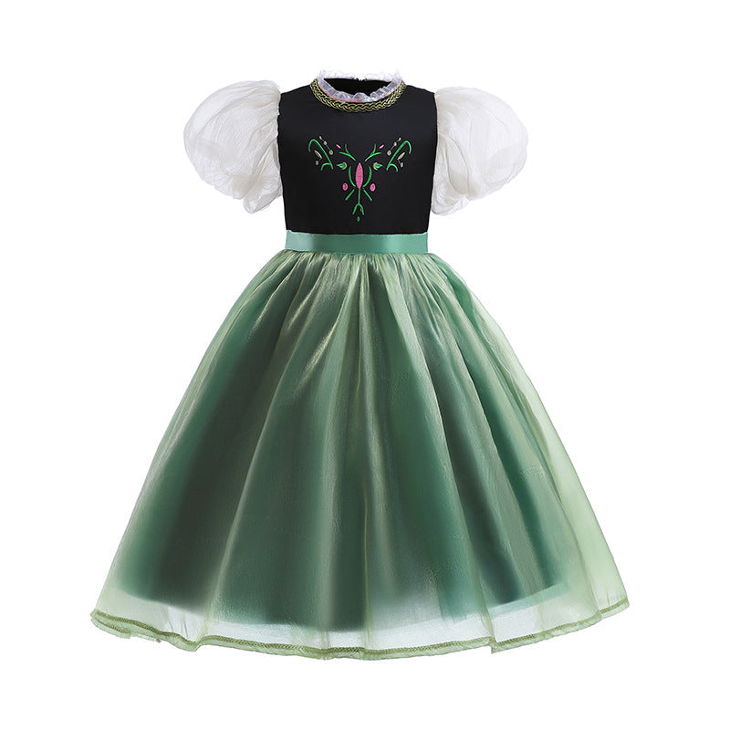 Frozen Princess Anna Costumes Girl Tulle Dresses For Birthday Holiday Party Halloween Cosplay