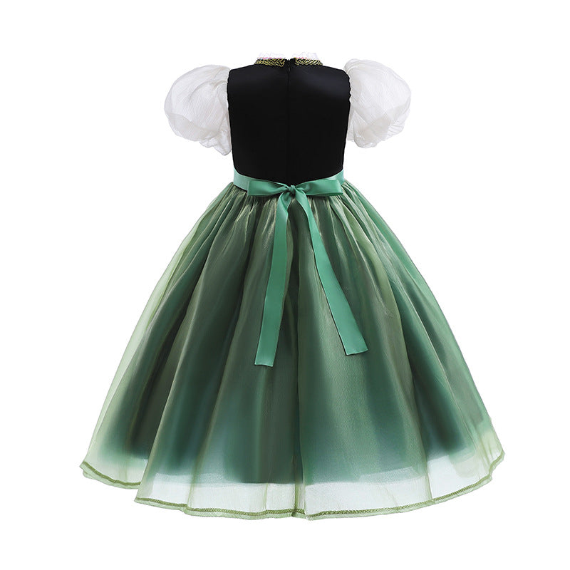 Frozen Princess Anna Costumes Girl Tulle Dresses For Birthday Holiday Party Halloween Cosplay