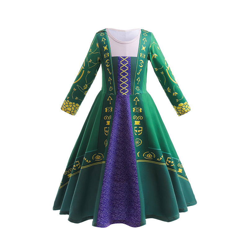 Hocus Pocus 2 Girls Dress Witch Costume Cosplay Party Holiday Halloween