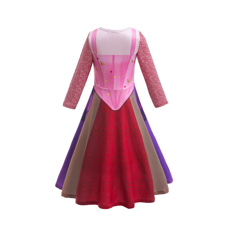 Hocus Pocus 2  Halloween Girls Dress Witch Costume Cosplay Party Holiday