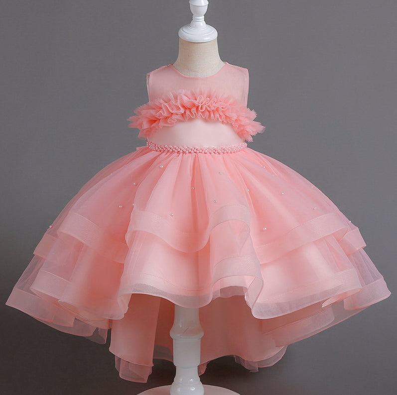 Flower Girl Dress Wedding Dress Lace Pearl Princess Dress Birthday Costume Party Holiday