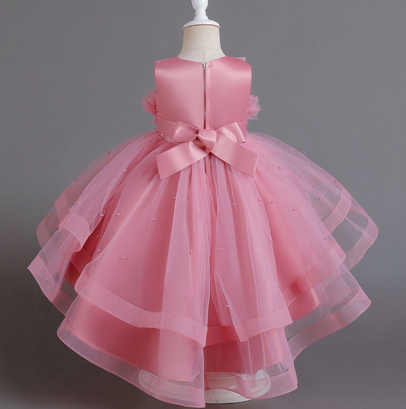 Flower Girl Dress Wedding Dress Lace Pearl Princess Dress Birthday Costume Party Holiday