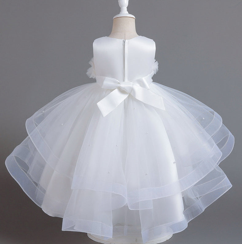 Flower Girl Dress Wedding Dress Lace Pearl Princess Dress Birthday Costume Party Holiday