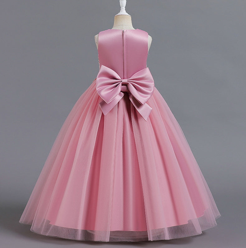 Wedding Dress Flower Girl Dress Princess Bow Dress  Birthday Costume Party Holiday