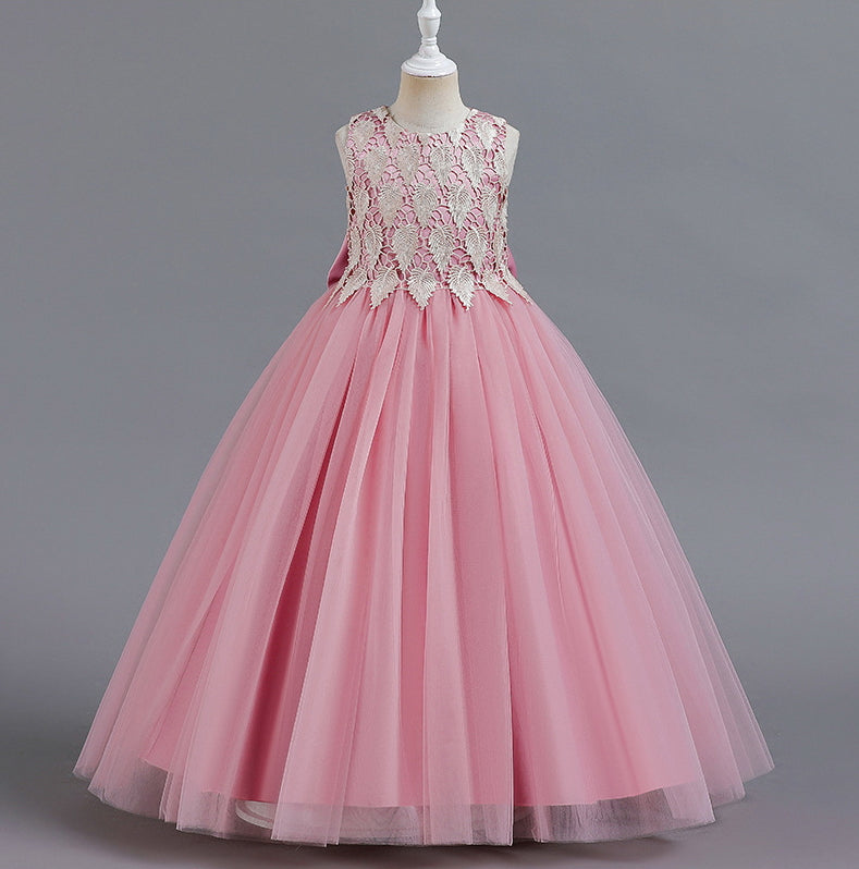 Wedding Dress Flower Girl Dress Princess Bow Dress  Birthday Costume Party Holiday