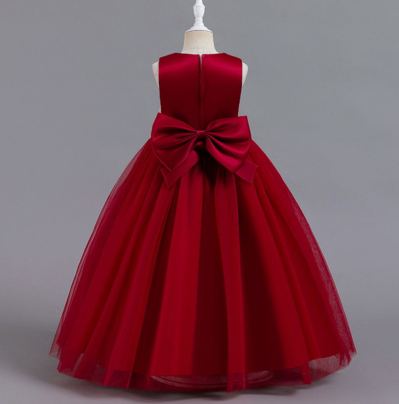 Wedding Dress Flower Girl Dress Princess Bow Dress  Birthday Costume Party Holiday