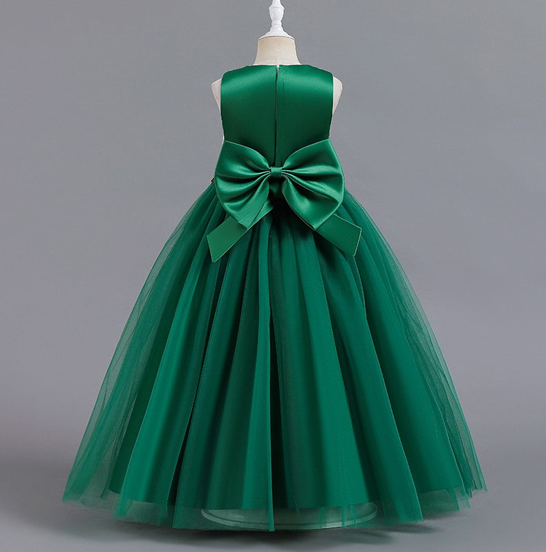 Wedding Dress Flower Girl Dress Princess Bow Dress  Birthday Costume Party Holiday