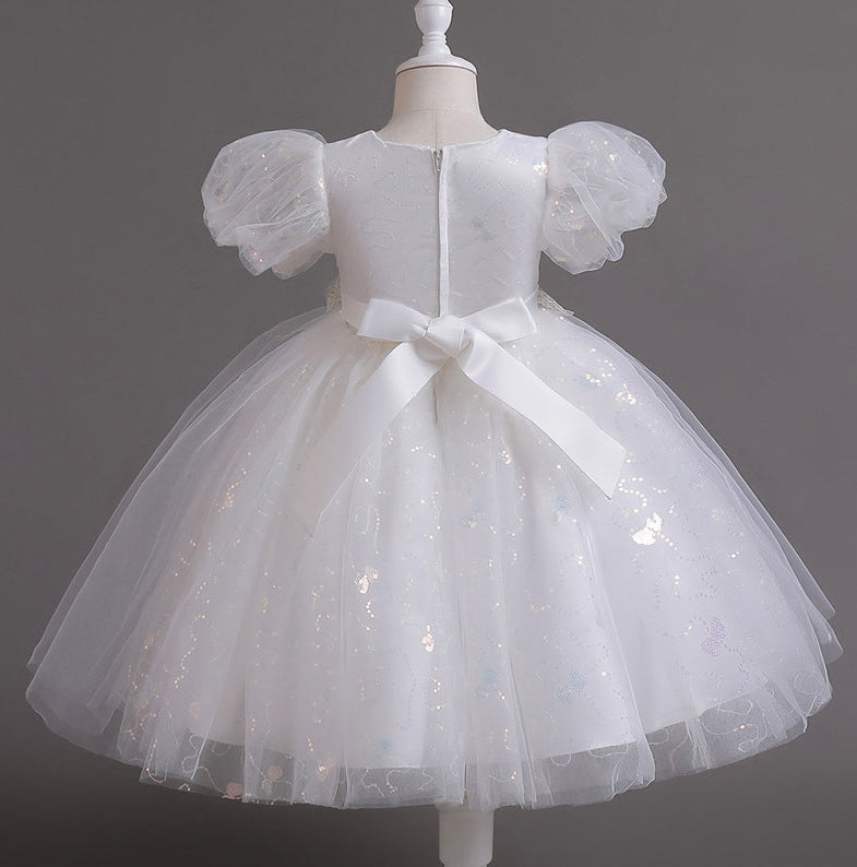 Flower Girl Dress Sequins Puff Wedding Dress Princess Dress Birthday Costume Party Dress Holiday