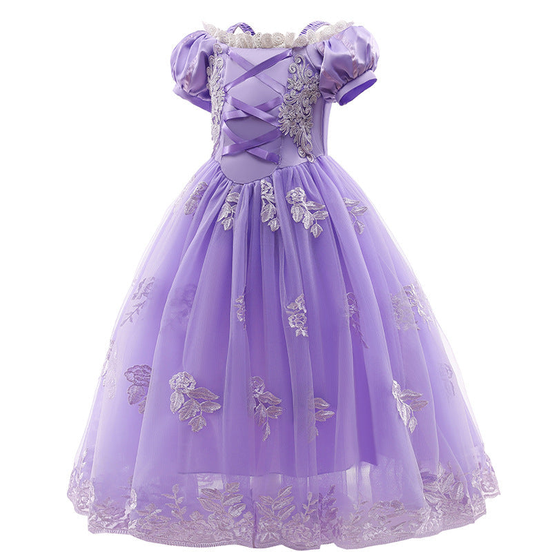 New Rapunzel Princess Girl Costume Dresses Flower Girls For Halloween Bithday Holdiay Party