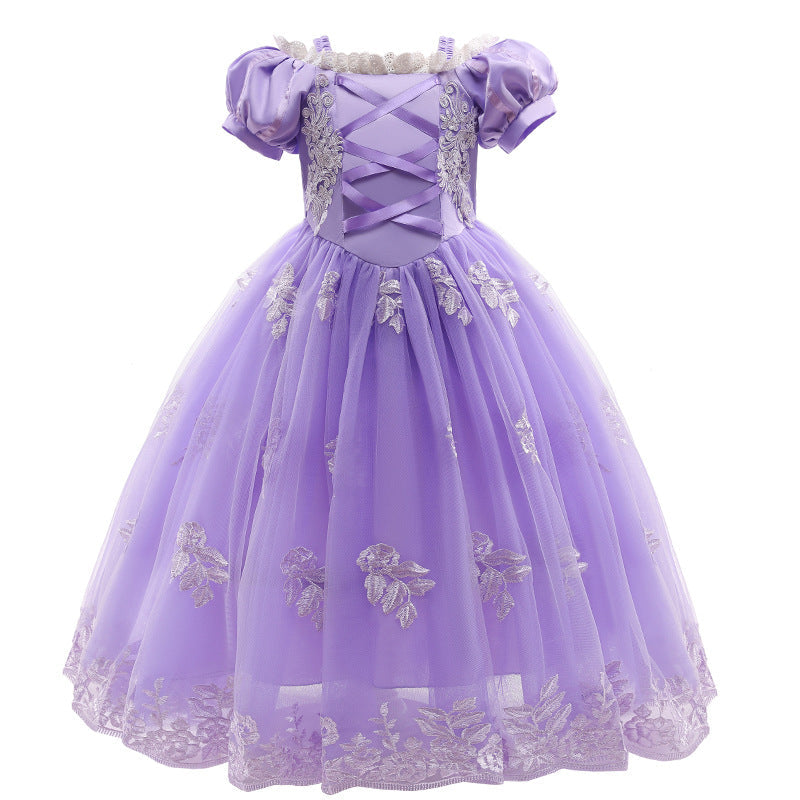 New Rapunzel Princess Girl Costume Dresses Flower Girls For Halloween Bithday Holdiay Party