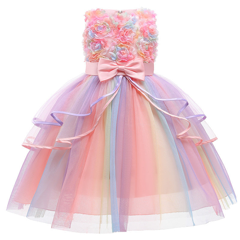 Flower Girl Dresses Sequins Princess Kids Dress For Formal Wedding Holiday Birthday Party
