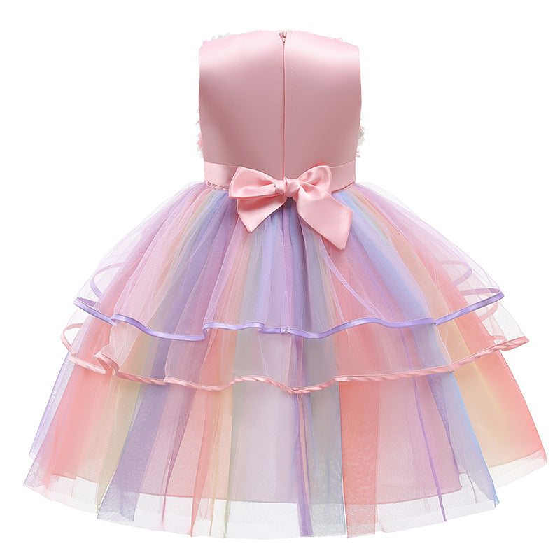 Flower Girl Dresses Sequins Princess Kids Dress For Formal Wedding Holiday Birthday Party