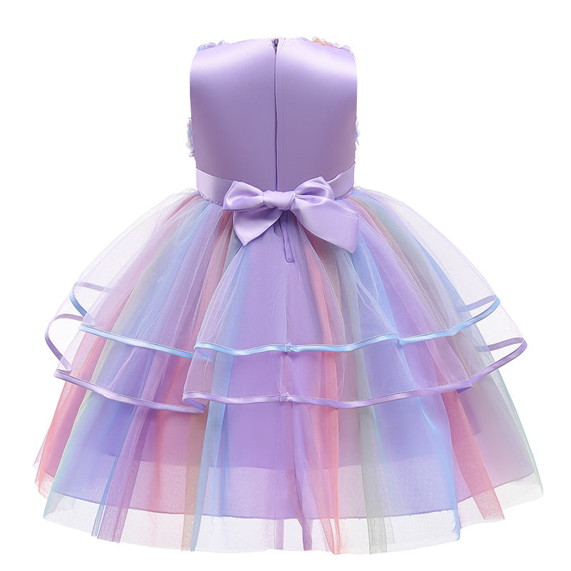Flower Girl Dresses Sequins Princess Kids Dress For Formal Wedding Holiday Birthday Party