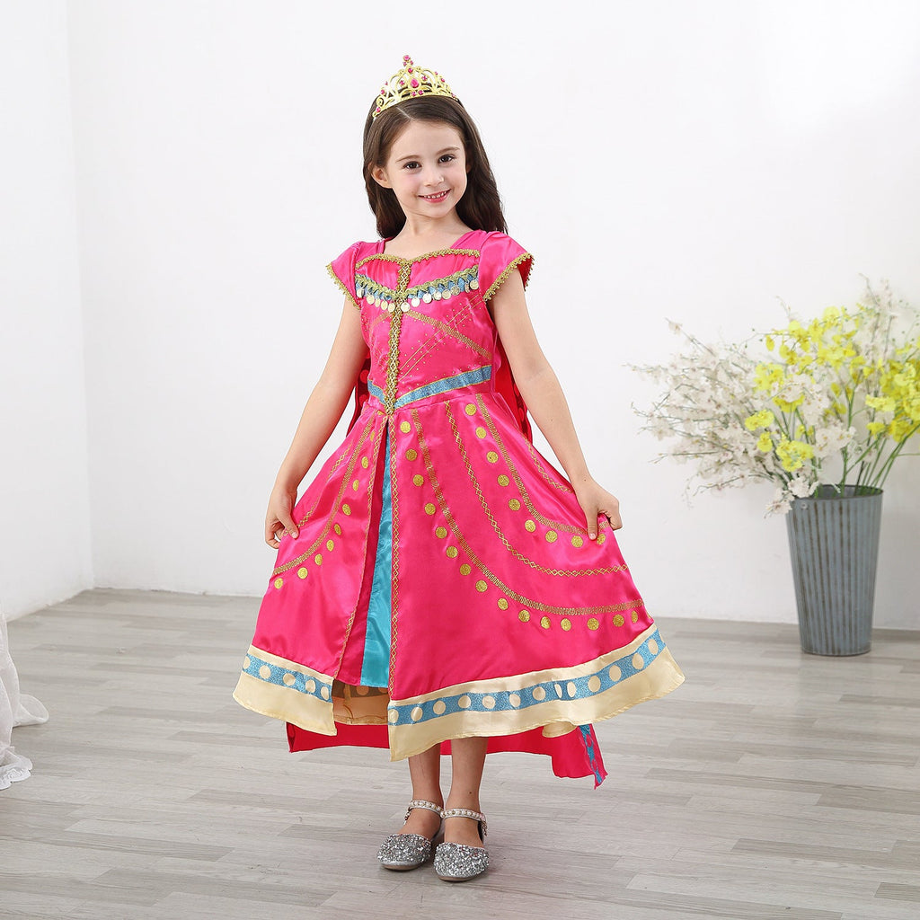 New Kid Girl Aladdin Jasmine Princess Dress Cosplay Costume