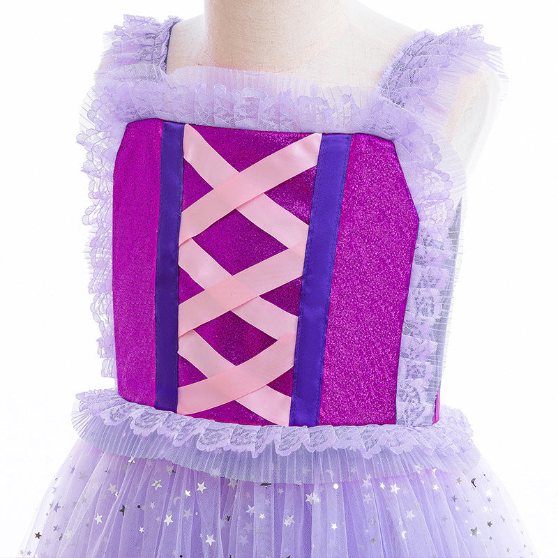Tangled Rapunzel New Princess Girl Dress Costume Dresses For Cosplay Party Holiday Birthday