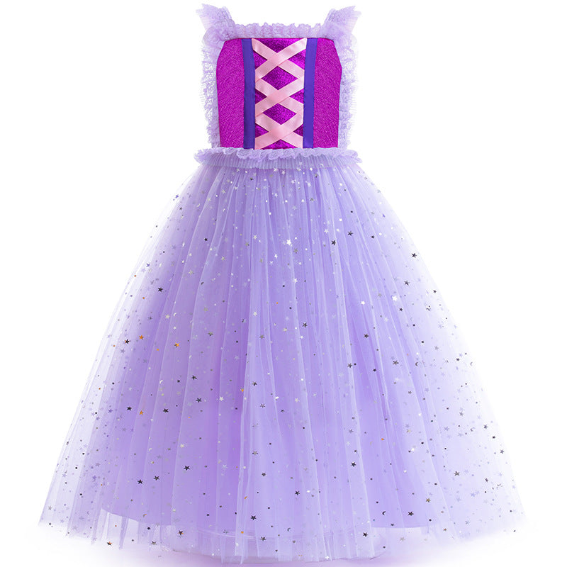 Tangled Rapunzel New Princess Girl Dress Costume Dresses For Cosplay Party Holiday Birthday