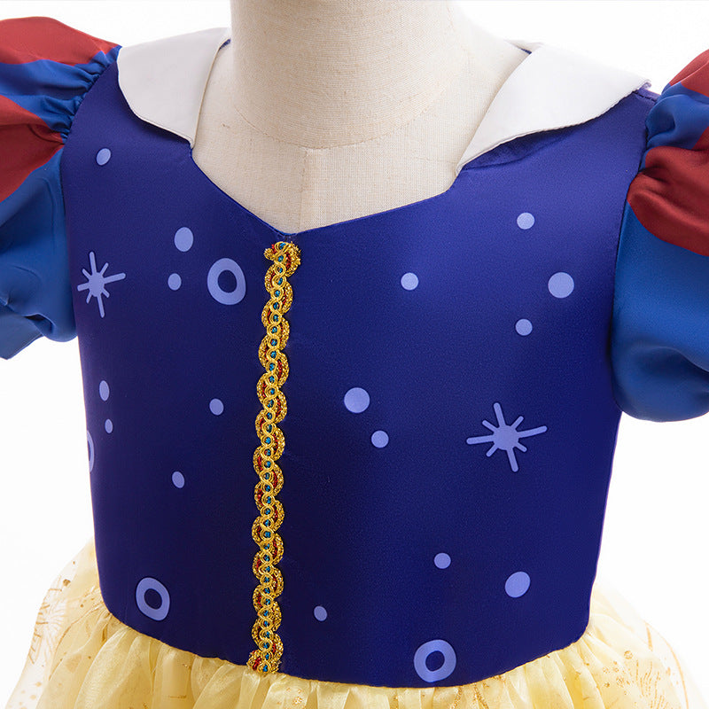 Snow White New Girls Dresses Costume Princess Long Fancy Halloween Party Cosplay