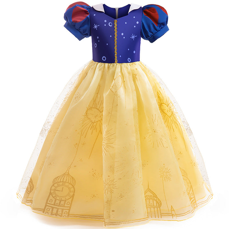 Snow White New Girls Dresses Costume Princess Long Fancy Halloween Party Cosplay