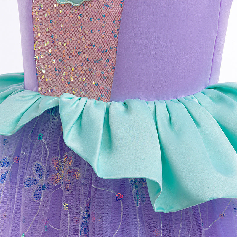 Ariel New Princess Girl Dress The Little Mermaid Costume Dresses For Cosplay Party Holiday