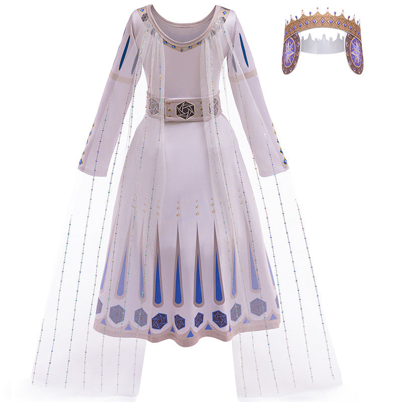 Girl Magnifico Wish Queen Cosplay Asha Costume Outfit Dress For Holiday Birthday Party